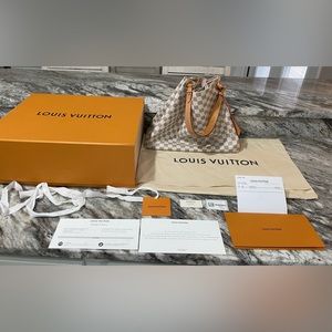 Louis Vuitton Graceful MM Damier Azur with Rose Ballerine Interior